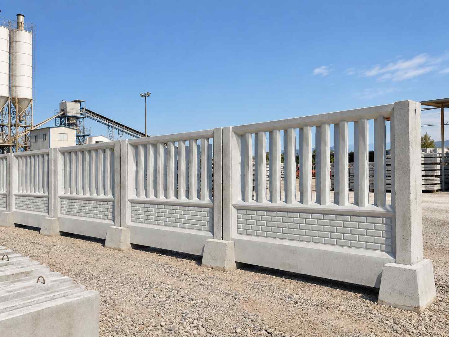 دیوار نرده بتنی — نمای اجرا شده